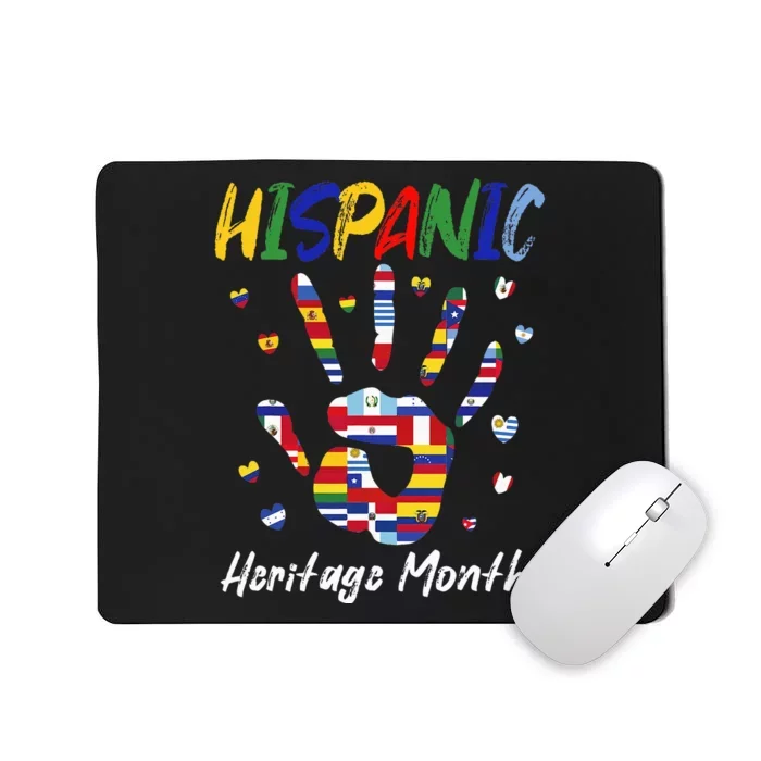 Hand National Hispanic Heritage Month All Countries Flag Mousepad