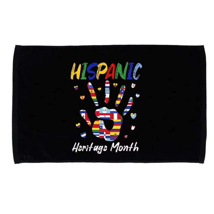 Hand National Hispanic Heritage Month All Countries Flag Microfiber Hand Towel