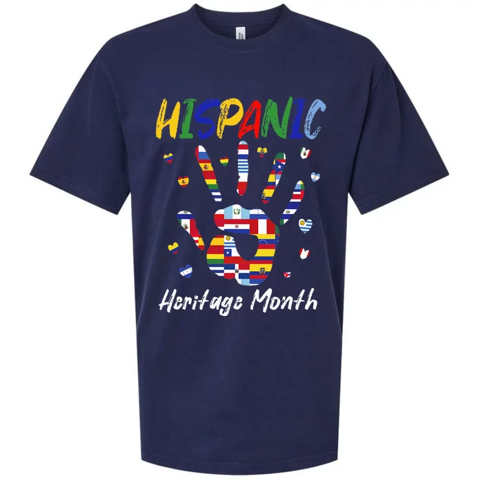 Hand National Hispanic Heritage Month All Countries Flag Sueded Cloud Jersey T-Shirt