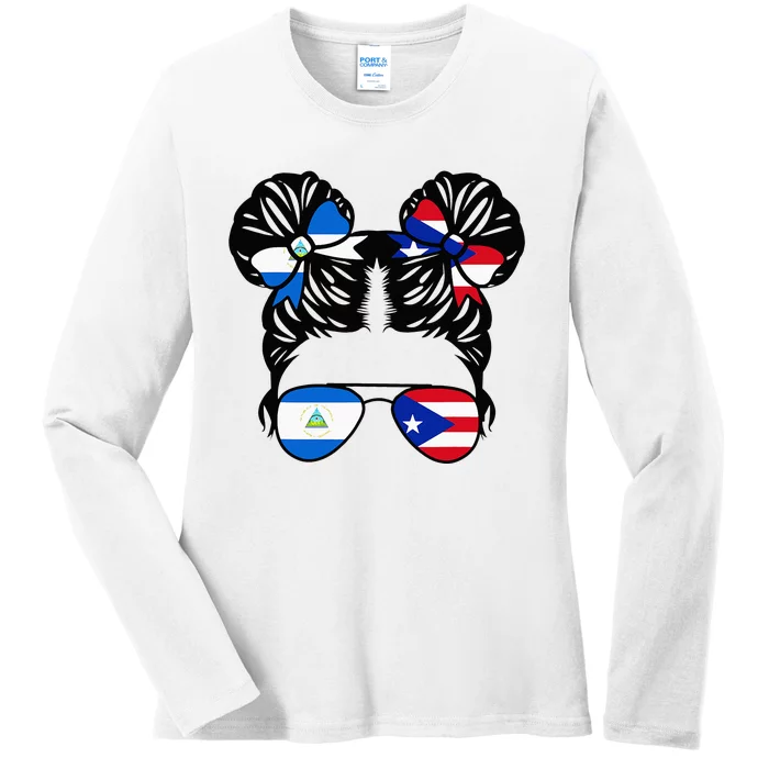 Half Nicaraguan Half Puerto Rican Girl Nicaragua Kids Ladies Long Sleeve Shirt