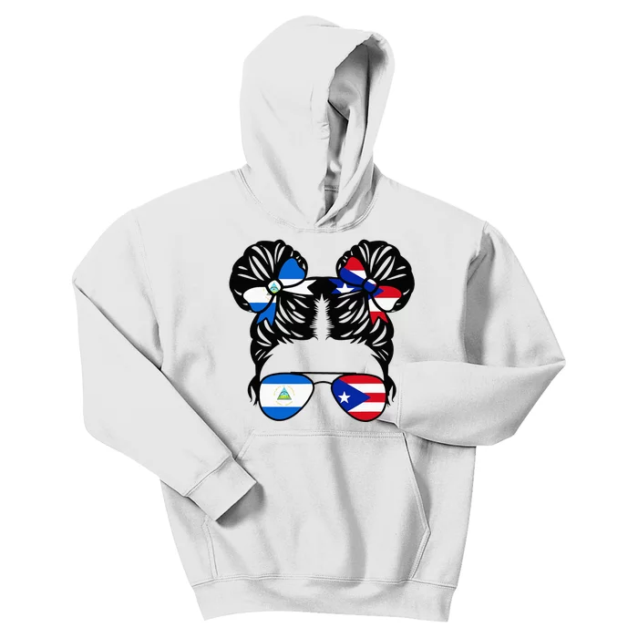 Half Nicaraguan Half Puerto Rican Girl Nicaragua Kids Kids Hoodie