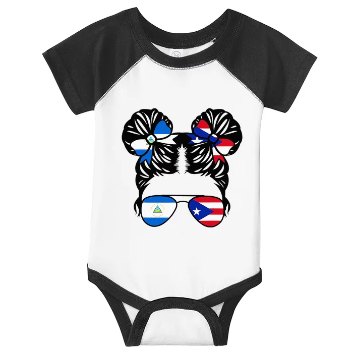 Half Nicaraguan Half Puerto Rican Girl Nicaragua Kids Infant Baby Jersey Bodysuit