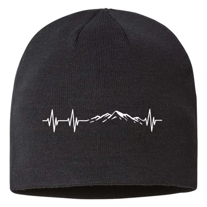 Hiking Nature Hike Hiker Outdoor Funny Hiking Heartbeat 8 1/2in Sustainable Knit Beanie