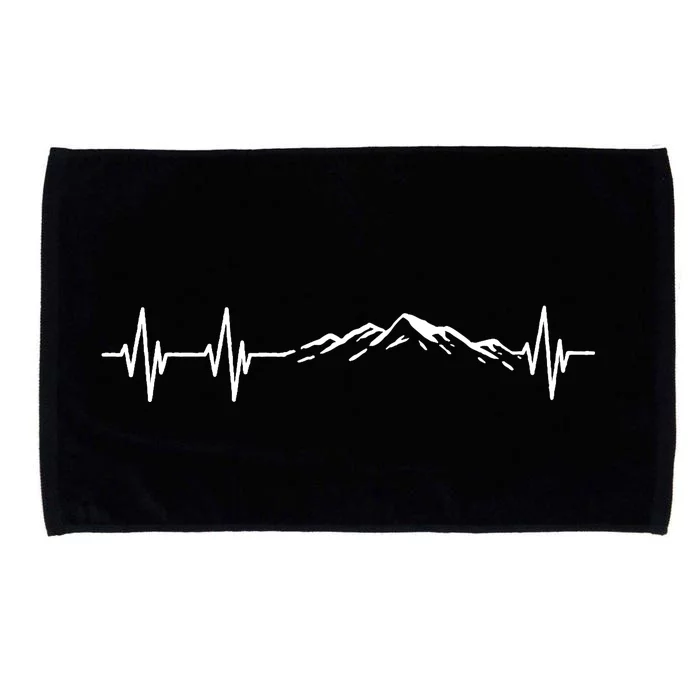 Hiking Nature Hike Hiker Outdoor Funny Hiking Heartbeat Microfiber Hand Towel