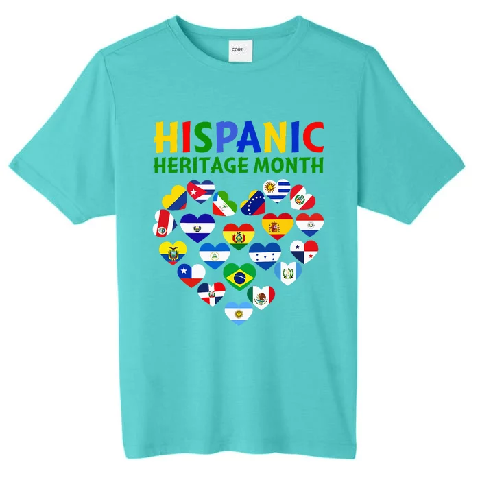 Happy National Hispanic Heritage Month All Countries Heart ChromaSoft Performance T-Shirt