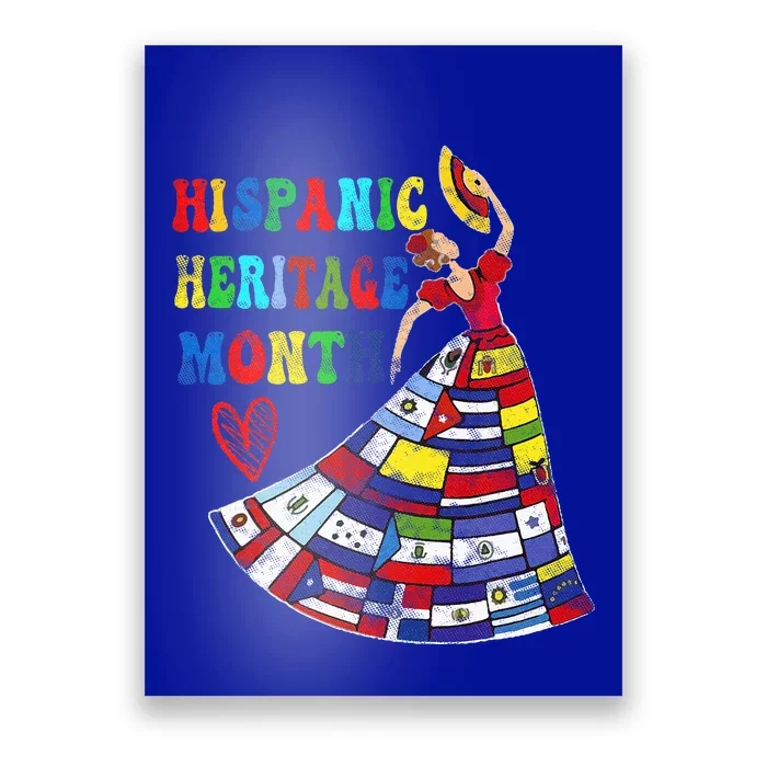 Happy National Hispanic Heritage Month All Countries Heart Poster