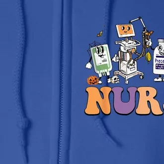 Halloween Nurse Icu Nicu Nurse Er Rn Picu Nursing Full Zip Hoodie