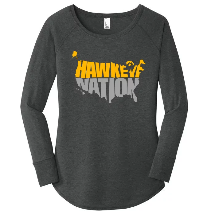 Hawkeye Nation Iowa Map Iowa Lover Heaven Country Women's Perfect Tri Tunic Long Sleeve Shirt