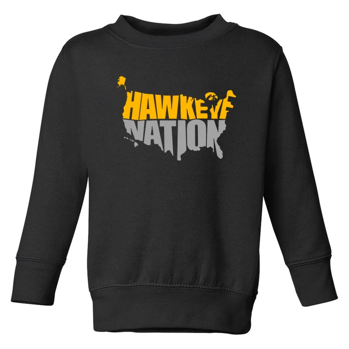 Hawkeye Nation Iowa Map Iowa Lover Heaven Country Toddler Sweatshirt