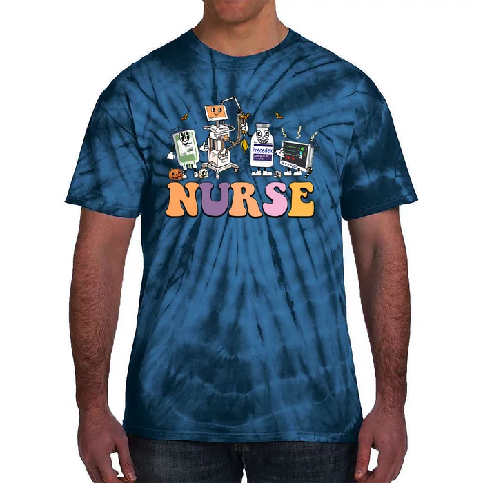 Halloween Nurse Icu Nicu Nurse Er Rn Picu Nursing Tie-Dye T-Shirt