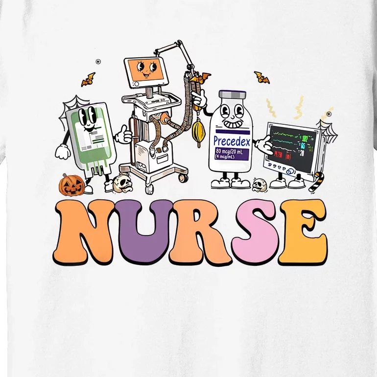 Halloween Nurse Icu Nicu Nurse Er Rn Picu Nursing Premium T-Shirt