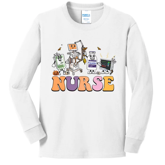 Halloween Nurse Icu Nicu Nurse Er Rn Picu Nursing Kids Long Sleeve Shirt