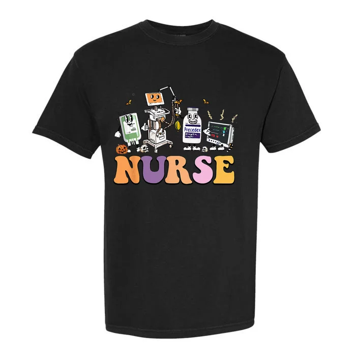 Halloween Nurse Icu Nicu Nurse Er Rn Picu Nursing Garment-Dyed Heavyweight T-Shirt