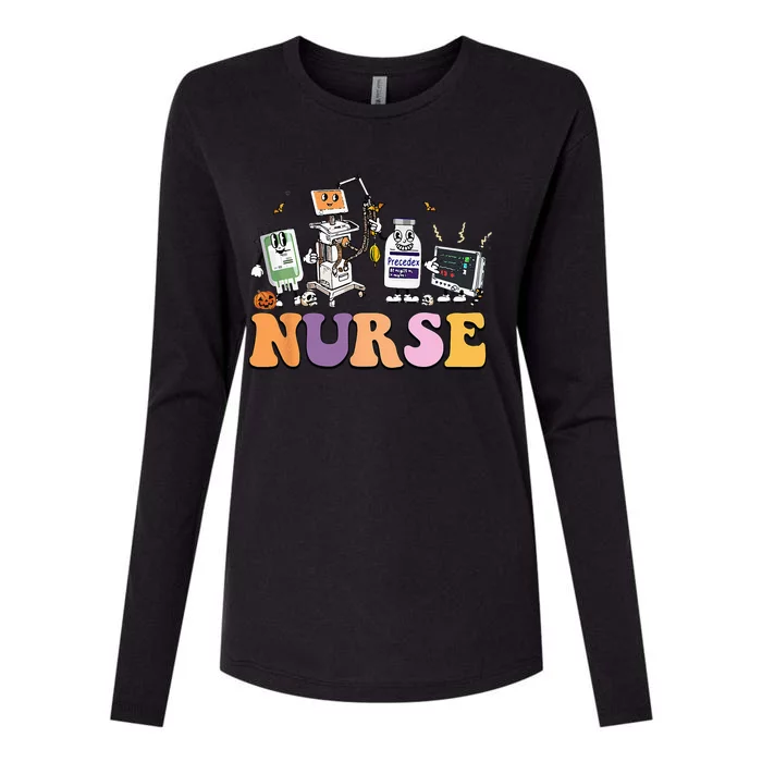 Halloween Nurse Icu Nicu Nurse Er Rn Picu Nursing Womens Cotton Relaxed Long Sleeve T-Shirt