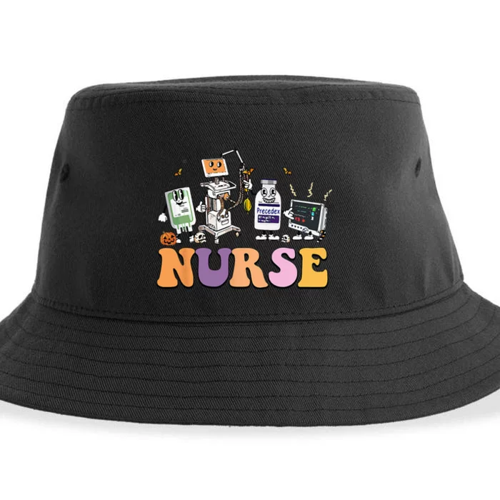 Halloween Nurse Icu Nicu Nurse Er Rn Picu Nursing Sustainable Bucket Hat