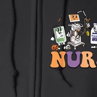 Halloween Nurse Icu Nicu Nurse Er Rn Picu Nursing Full Zip Hoodie