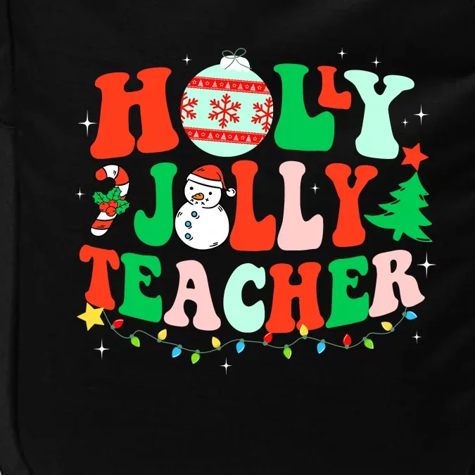 Holly N Jolly Santa Christmas Teacher Life Cute Xmas Holiday Impact Tech Backpack