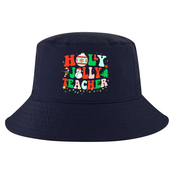 Holly N Jolly Santa Christmas Teacher Life Cute Xmas Holiday Cool Comfort Performance Bucket Hat