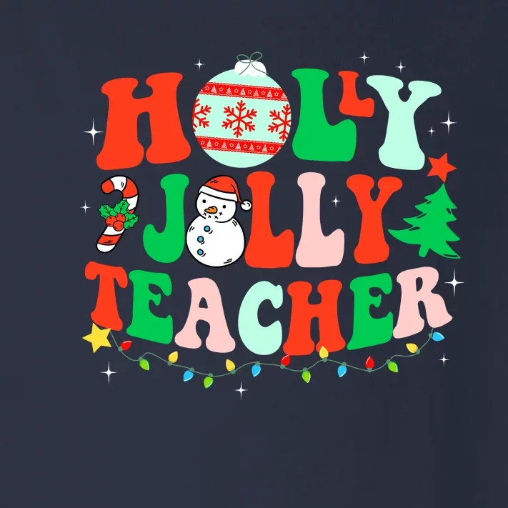 Holly N Jolly Santa Christmas Teacher Life Cute Xmas Holiday Toddler Long Sleeve Shirt