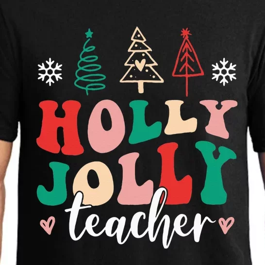 Holly N Jolly Santa Christmas Teacher Funny Xmas Pajama Set