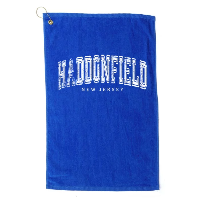 Haddonfield New Jersey Vintage Retro Us City State Travel Gift Platinum Collection Golf Towel