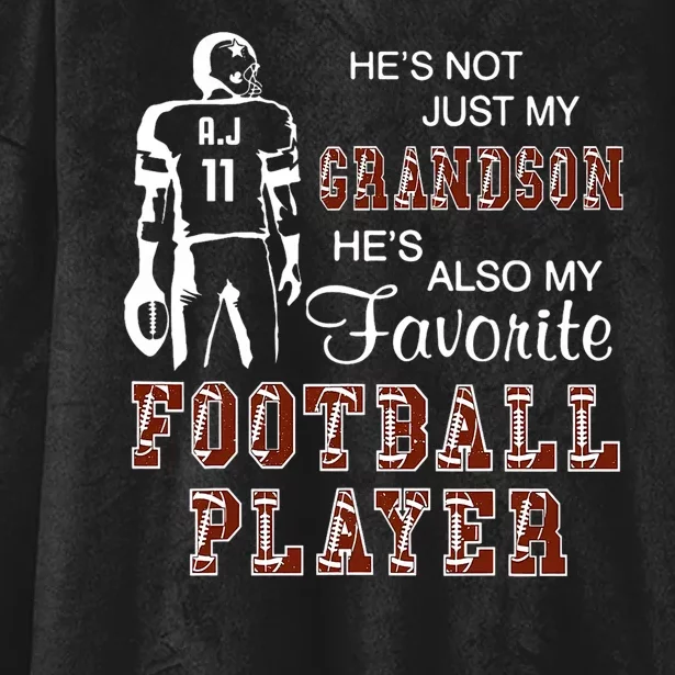 HeS Not Just My Grandson HeS Favorite Football Player Hooded Wearable Blanket