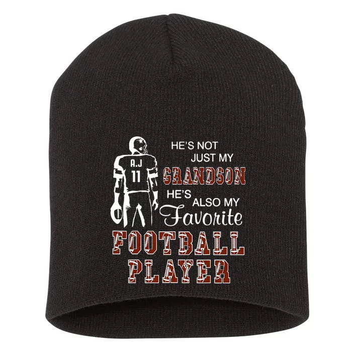 HeS Not Just My Grandson HeS Favorite Football Player Short Acrylic Beanie