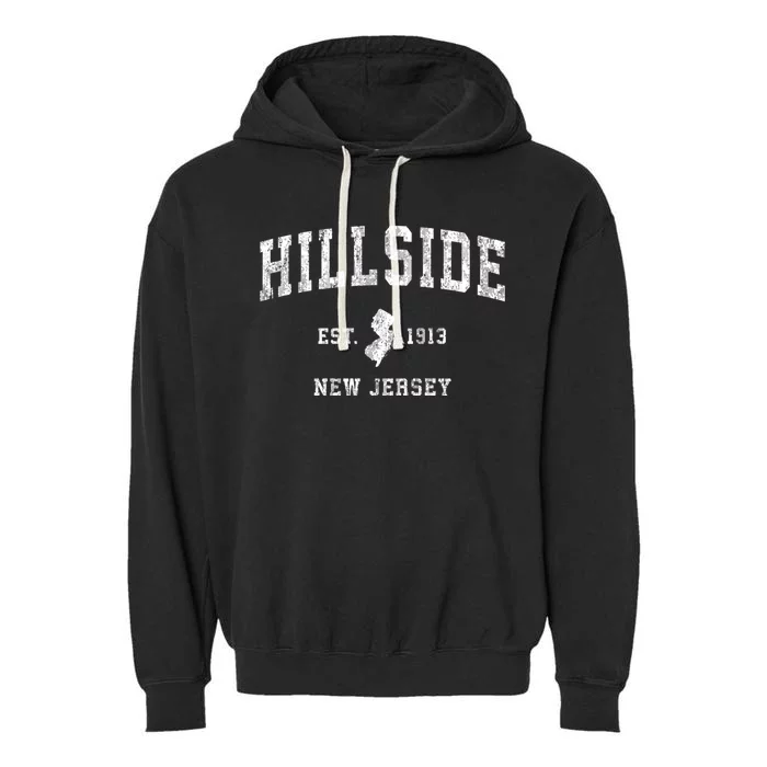 Hillside New Jersey Nj Vintage Sports Garment-Dyed Fleece Hoodie