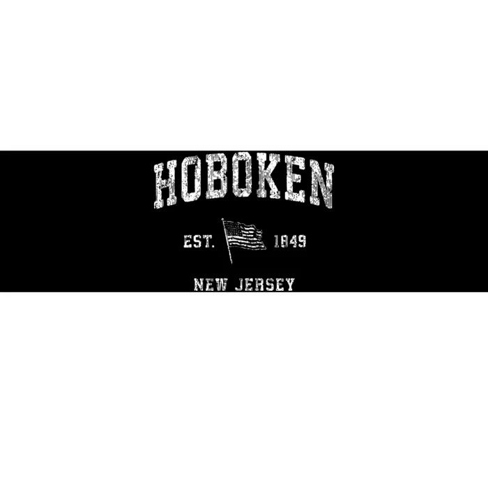 Hoboken New Jersey Nj Vintage Us Flag Sports Bumper Sticker