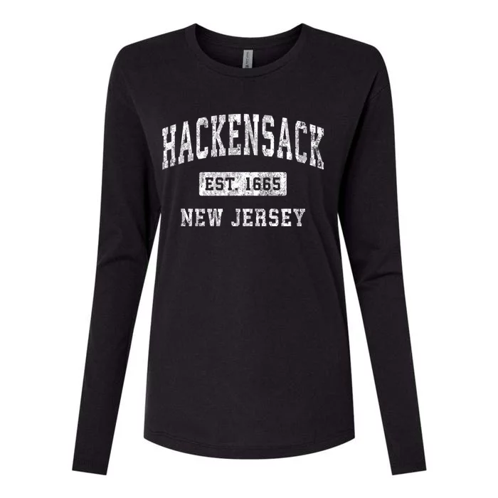 Hackensack New Jersey Nj Vintage Established Sports Womens Cotton Relaxed Long Sleeve T-Shirt