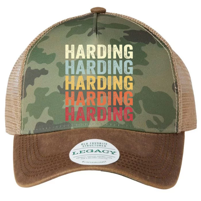 Harding New Jersey Harding NJ Retro Vintage Text Legacy Tie Dye Trucker Hat