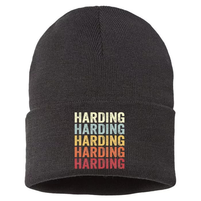 Harding New Jersey Harding NJ Retro Vintage Text Sustainable Knit Beanie