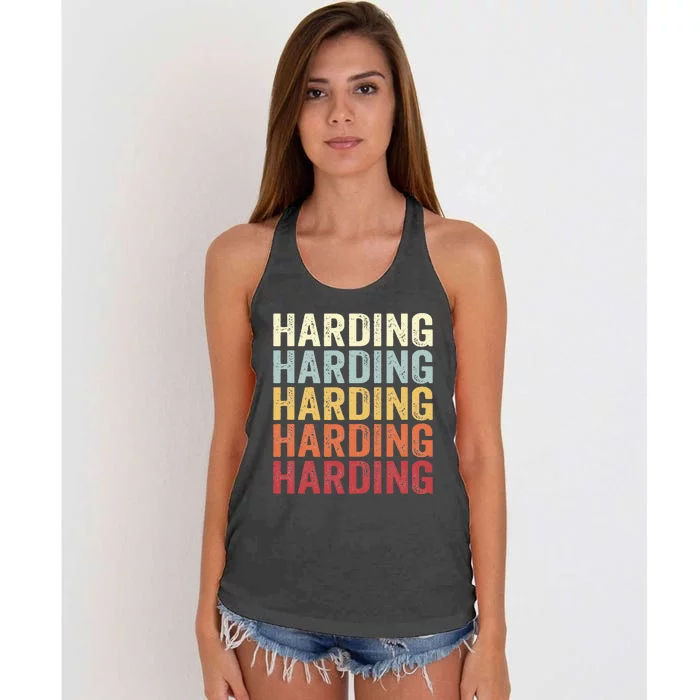 Harding New Jersey Harding NJ Retro Vintage Text Women's Knotted Racerback Tank