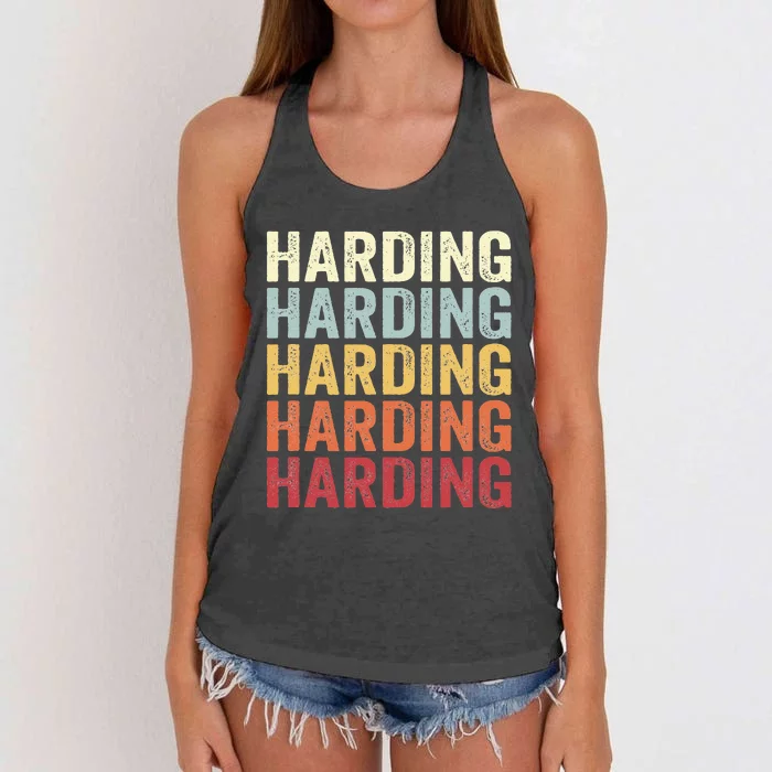 Harding New Jersey Harding NJ Retro Vintage Text Women's Knotted Racerback Tank