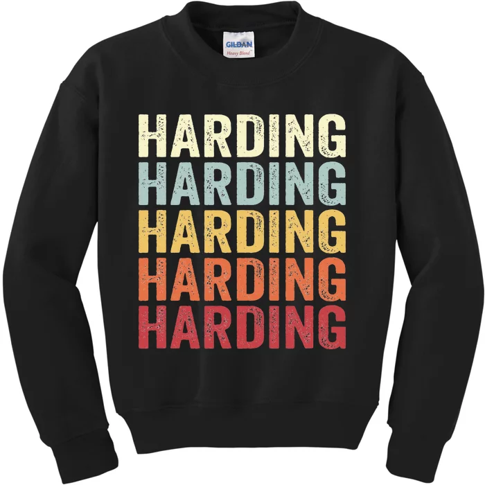 Harding New Jersey Harding NJ Retro Vintage Text Kids Sweatshirt