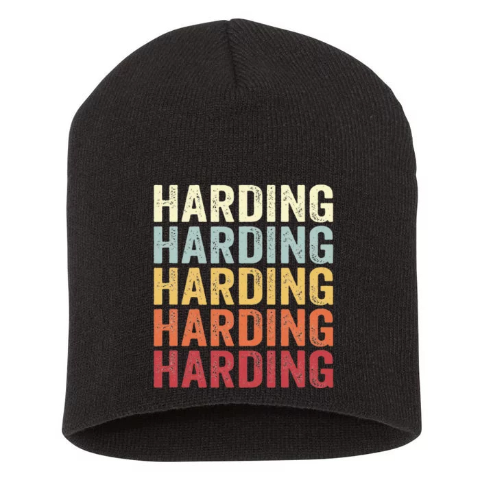 Harding New Jersey Harding NJ Retro Vintage Text Short Acrylic Beanie