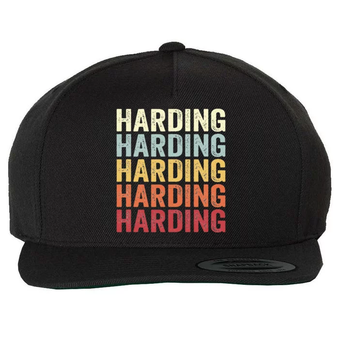 Harding New Jersey Harding NJ Retro Vintage Text Wool Snapback Cap