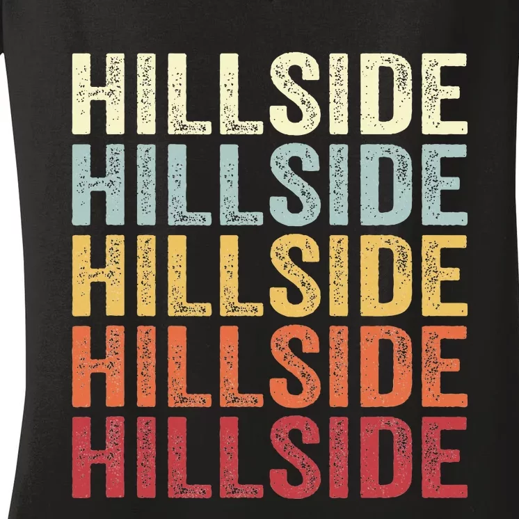 Hillside New Jersey Hillside Nj Retro Women's V-Neck T-Shirt