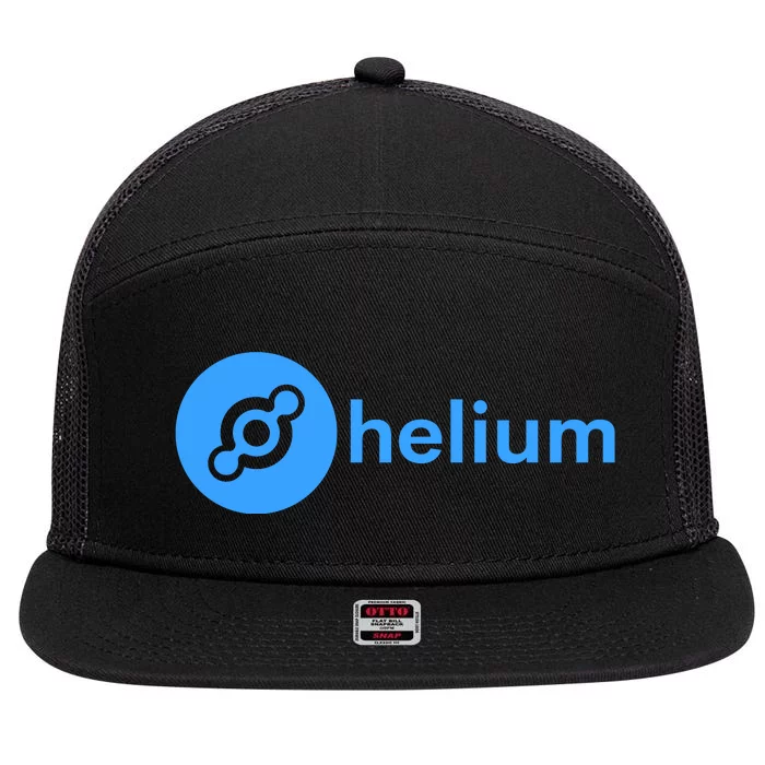 Helium Network Logo, Helium Crypto, HNT Token, Helium Logo 7 Panel Mesh Trucker Snapback Hat