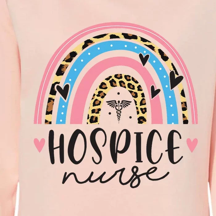 Hospice Nursing Leopard Rainbow RN Registered Hospice Nurse Womens California Wash Sweatshirt