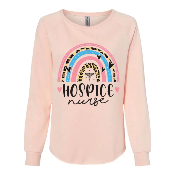 Hospice Nursing Leopard Rainbow RN Registered Hospice Nurse Womens California Wash Sweatshirt