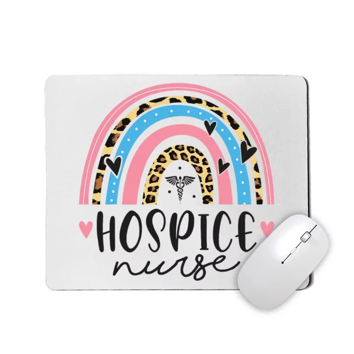 Hospice Nursing Leopard Rainbow RN Registered Hospice Nurse Mousepad