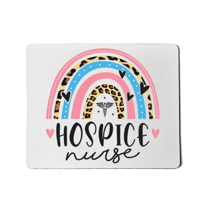 Hospice Nursing Leopard Rainbow RN Registered Hospice Nurse Mousepad