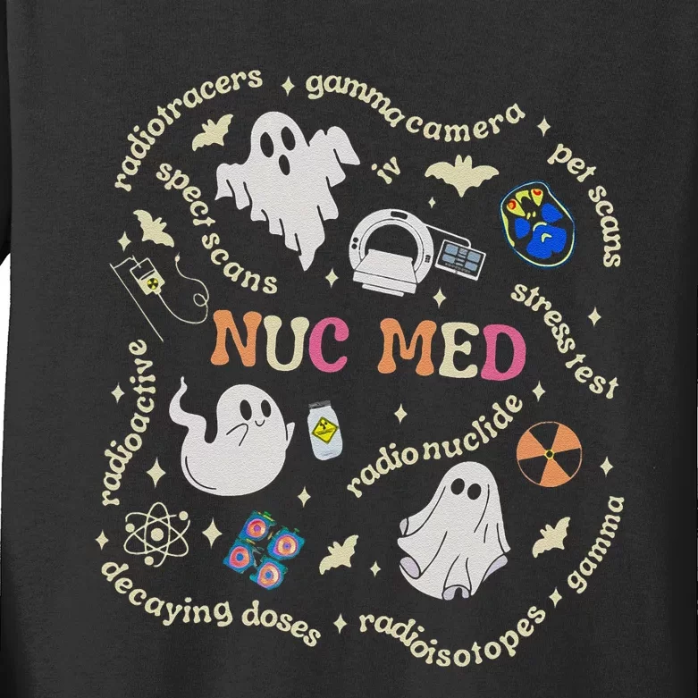 Halloween Nuc Med Tech Radiology Fall Nuc Med Tech Nmt Cnmt Kids Long Sleeve Shirt