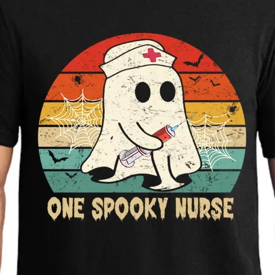 Halloween Nurse Meaningful Gift One Spooky Nurse Halloween Scrub Rn Funny Gift Pajama Set