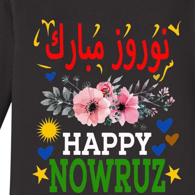 Happy Nowruz Mubarak Norouz Kurdistan Persian New Year Baby Long Sleeve Bodysuit