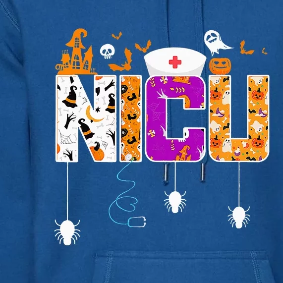 Halloween NICU Nurse Hospital Party Retro Nursing Students Premium Hoodie