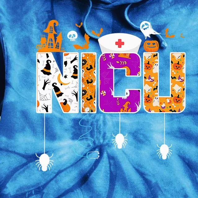 Halloween NICU Nurse Hospital Party Retro Nursing Students Tie Dye Hoodie