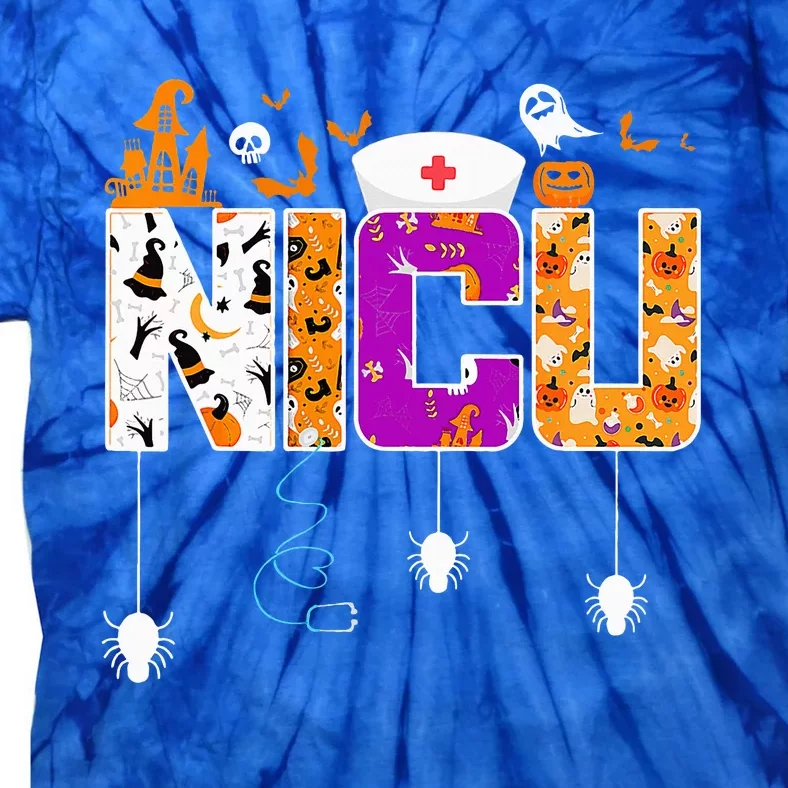 Halloween NICU Nurse Hospital Party Retro Nursing Students Tie-Dye T-Shirt