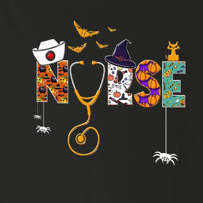 Halloween Nurse Nursing Cute Health Worker Halloween Pattern Toddler Long Sleeve Shirt